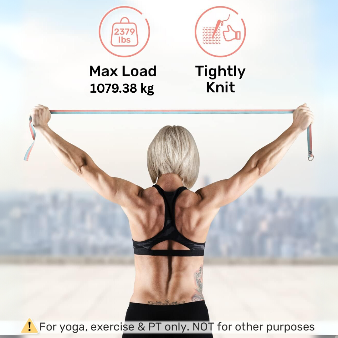 Yoga Band with Adjustable D-Ring Buckle-180.00 cm-Pink-State of Style