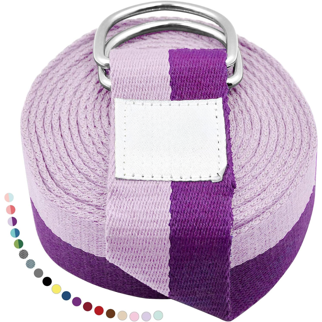 Yoga Band with Adjustable D-Ring Buckle-180.00 cm-Purple-State of Style