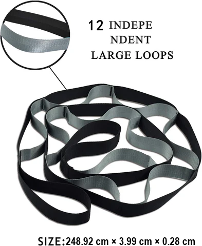 Yoga Stretch Band with 12 Loops-Black-State of Style