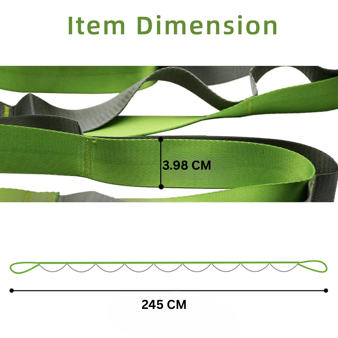 Yoga Stretch Band with 12 Loops-Black-State of Style