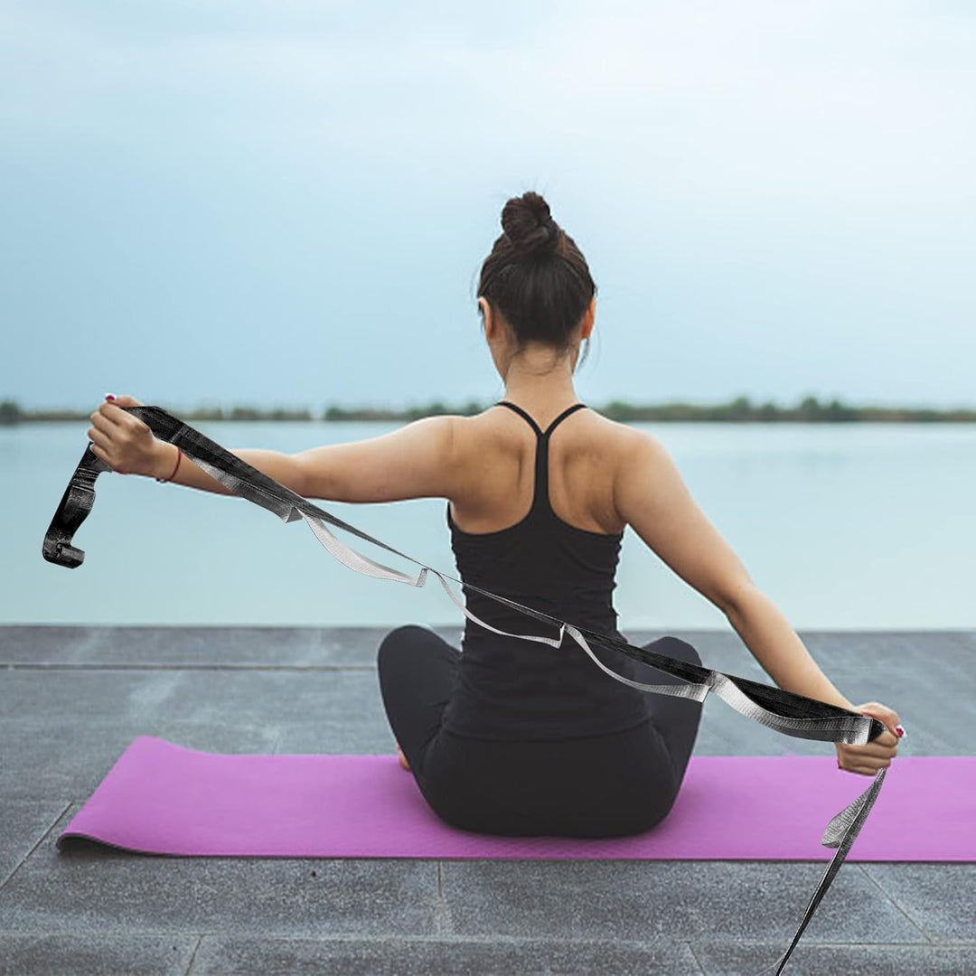 Yoga Stretch Band with 12 Loops-Black-State of Style