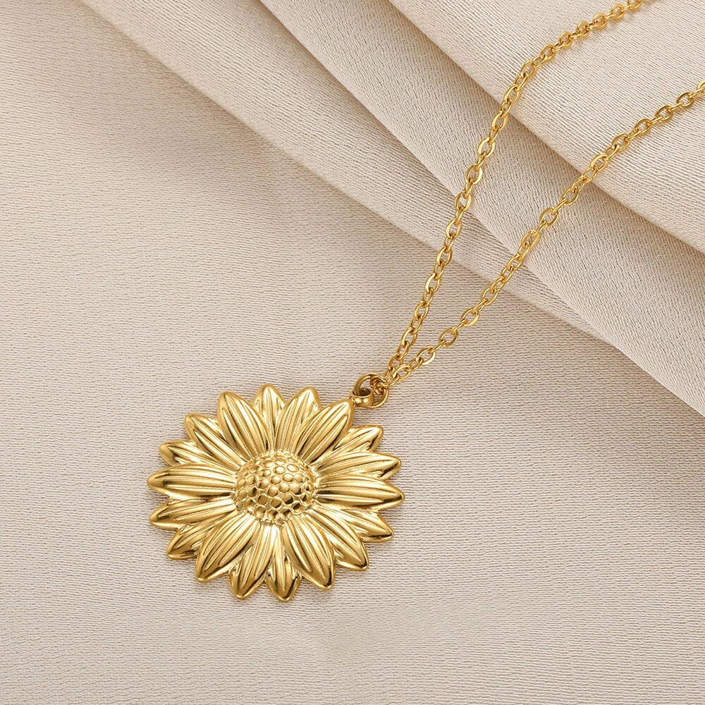 "You're My Sunshine" Sunflower Locket Necklace-2x Silver-State of Style