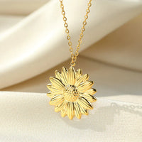 "You're My Sunshine" Sunflower Locket Necklace-2x Silver-State of Style