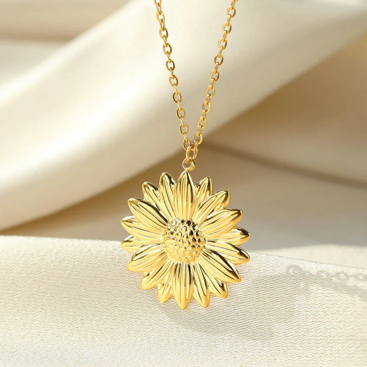 "You're My Sunshine" Sunflower Locket Necklace-2x Silver-State of Style