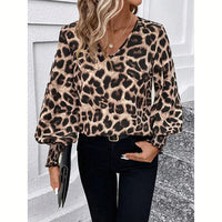 Trendy Ladies' Blouse with Leopard Print – Seraphina