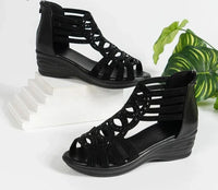 Zara - Orthopedische Zwarte Elegante Sandalen-Black-5-State of Style