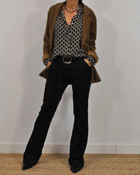 Zara V-Neck Blouse-Black-S-State of Style