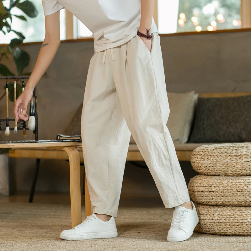 Zavier - Linen Pants | Stylish Summer Linen Trousers for Men-Beige-M-State of Style