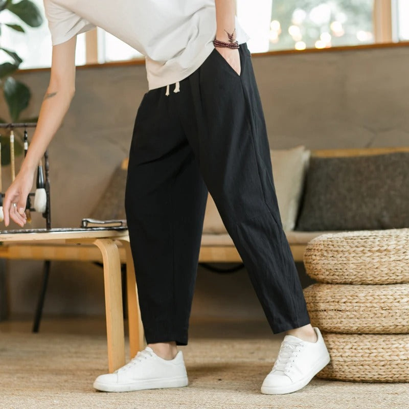 Zavier - Linen Pants | Stylish Summer Linen Trousers for Men-Black-M-State of Style