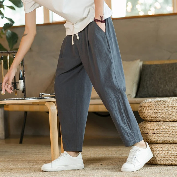 Zavier - Linen Pants | Stylish Summer Linen Trousers for Men-Dark Grey-M-State of Style