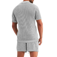 Zayn - Men's Lounge Set | Stylish Short-Sleeve Shirt & Shorts-Blue-S-State of Style