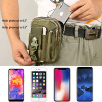 Compact Tactical Molle Pouch with Phone Holster and Utility Pockets – 1+1 FREE
