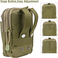 Compact Tactical Molle Pouch with Phone Holster and Utility Pockets – 1+1 FREE