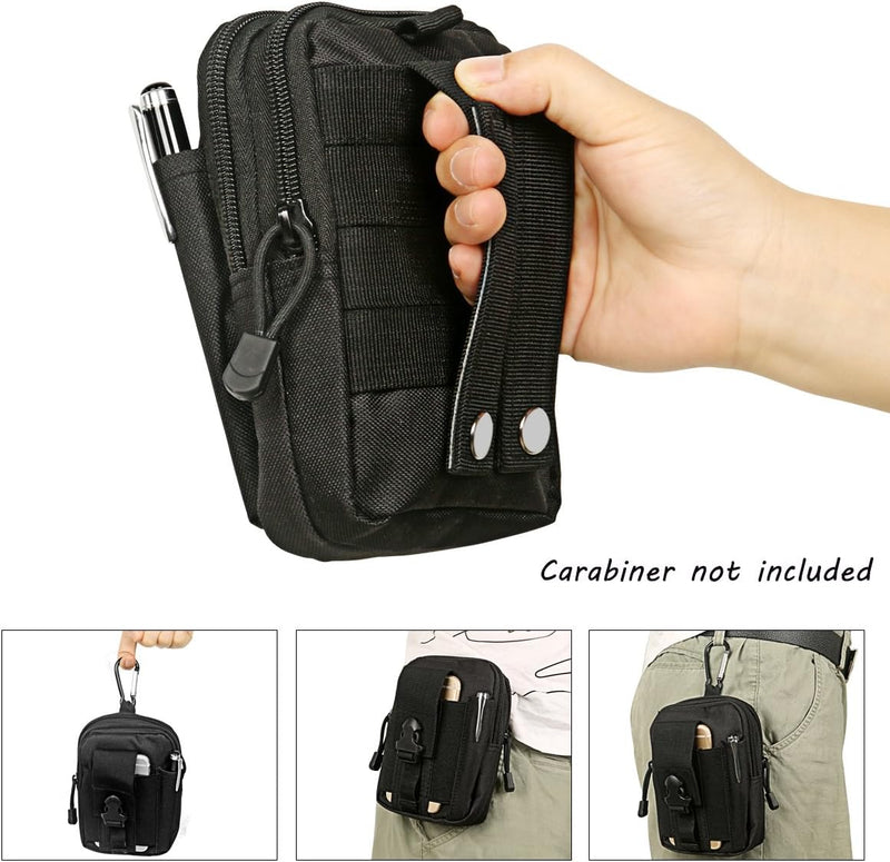 Compact Tactical Molle Pouch with Phone Holster and Utility Pockets – 1+1 FREE