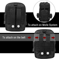 Compact Tactical Molle Pouch with Phone Holster and Utility Pockets – 1+1 FREE