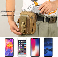 Compact Tactical Molle Pouch with Phone Holster and Utility Pockets – 1+1 FREE