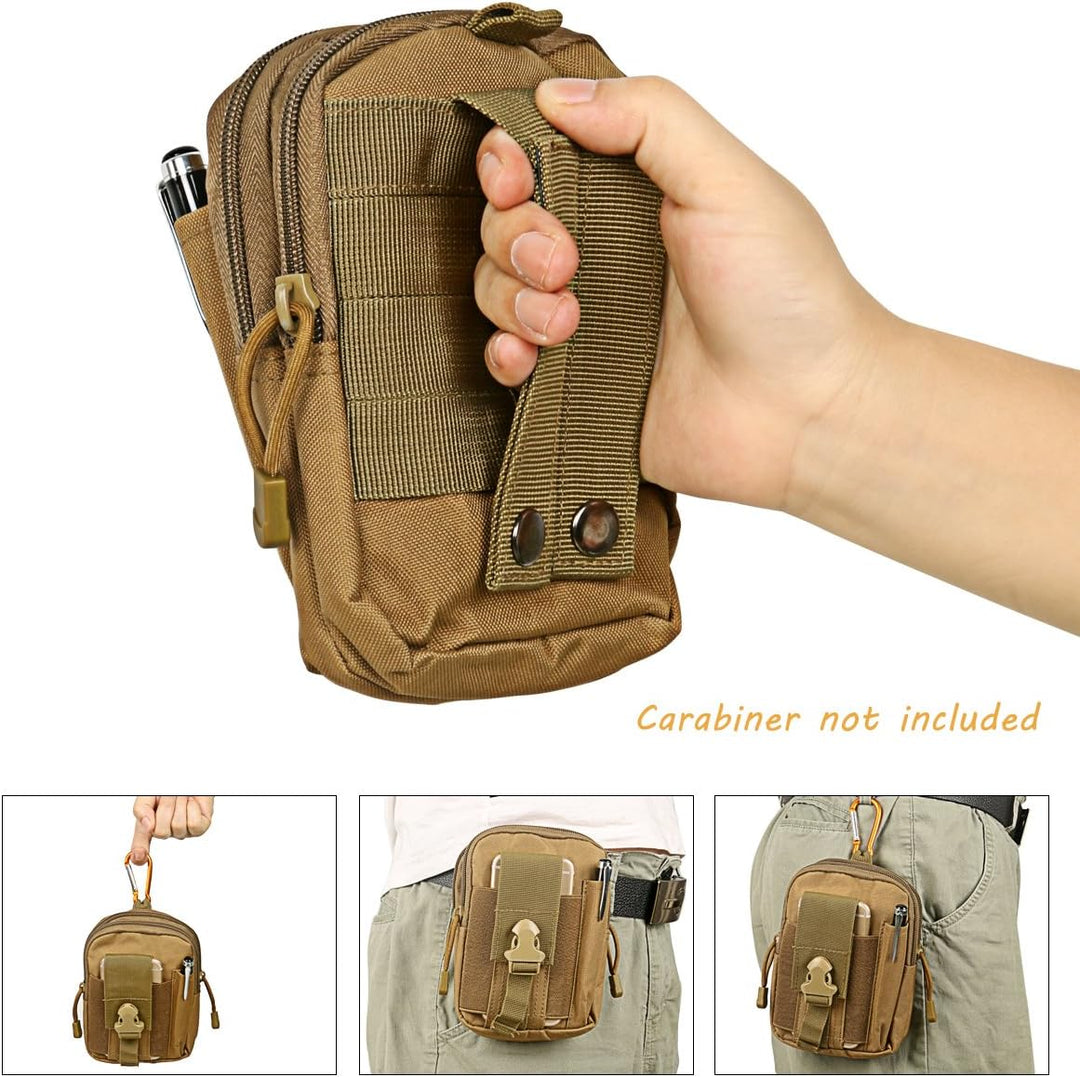 Compact Tactical Molle Pouch with Phone Holster and Utility Pockets – 1+1 FREE