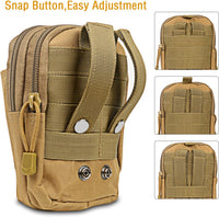 Compact Tactical Molle Pouch with Phone Holster and Utility Pockets – 1+1 FREE