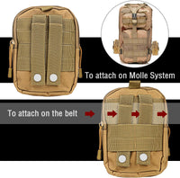 Compact Tactical Molle Pouch with Phone Holster and Utility Pockets – 1+1 FREE