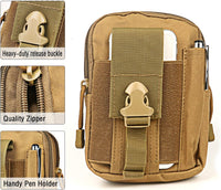 Compact Tactical Molle Pouch with Phone Holster and Utility Pockets – 1+1 FREE