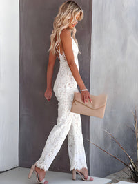 Zelina's Bohemian Wide-Leg Jumpsuit-White-S-State of Style