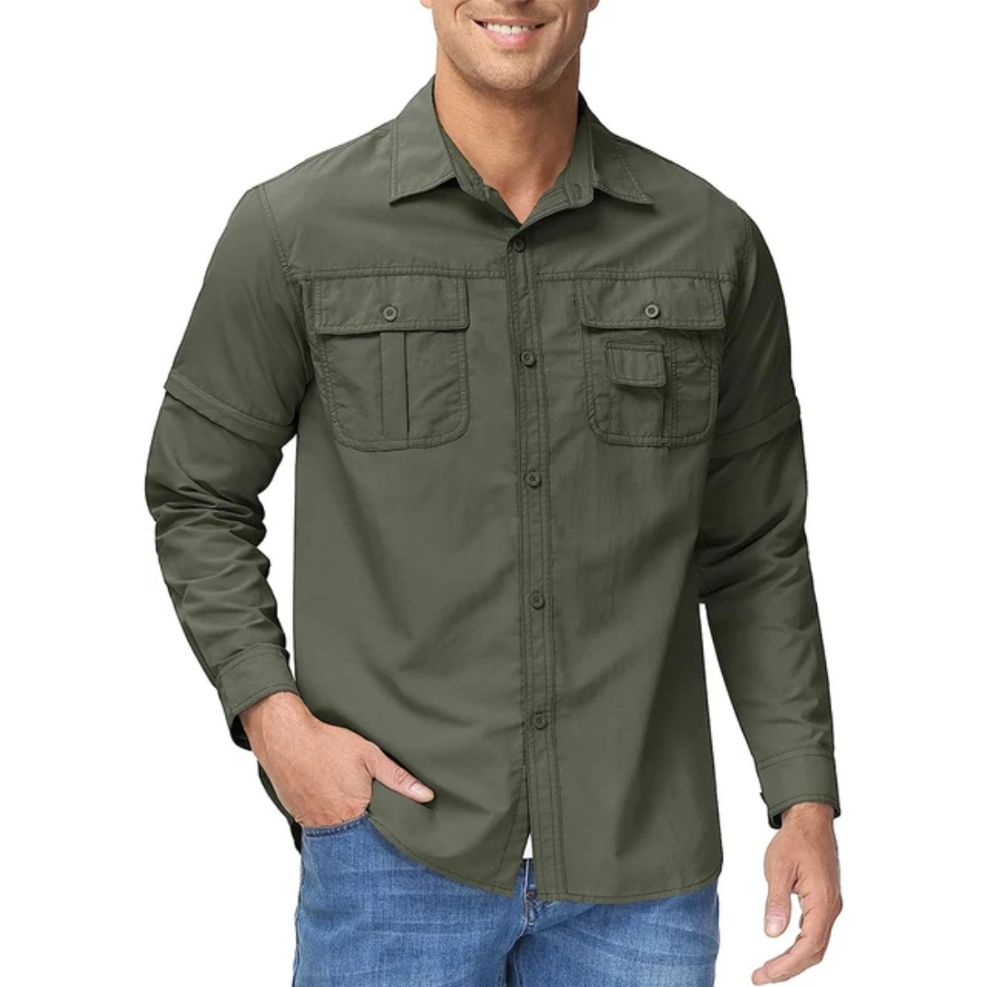 Zip-off Outdoor Shirt - Arvo-Olive green-S-State of Style