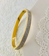 ZIRCON INLAY BRACELET-6m 3-line gold-58-60mm-State of Style