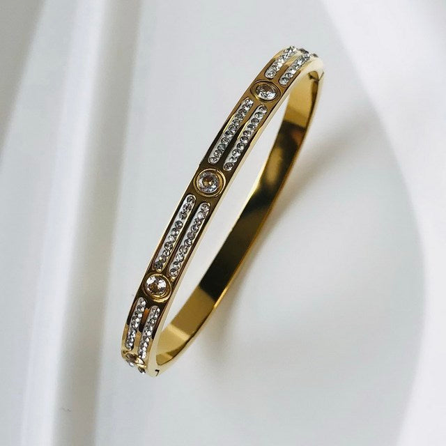 ZIRCON INLAY BRACELET-Pure gold-58-60mm-State of Style