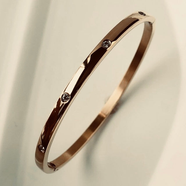 ZIRCON INLAY BRACELET-Rose ten-58-60mm-State of Style