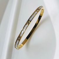 ZIRCON INLAY BRACELET-Slim Gold-58-60mm-State of Style