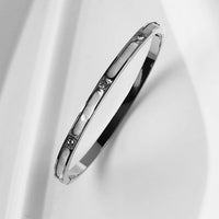 ZIRCON INLAY BRACELET-Slim Silver-58-60mm-State of Style
