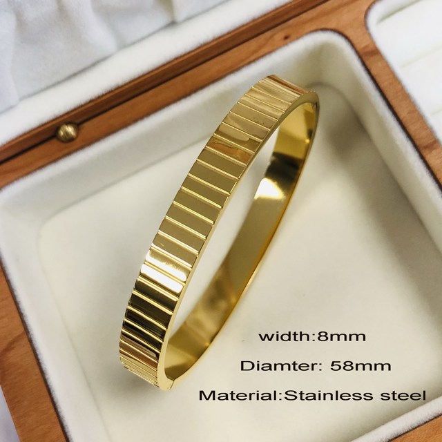 ZIRCON INLAY BRACELET-V-Gold-58-60mm-State of Style
