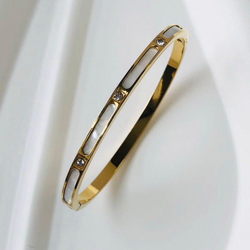 ZIRCON INLAY BRACELET-V-Gold-58-60mm-State of Style