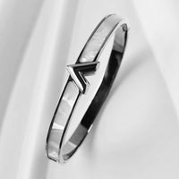 ZIRCON INLAY BRACELET-V-Silver-58-60mm-State of Style