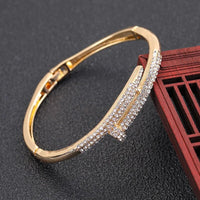 Zircon Nail Design Bracelet | Elegant and Sparkling-Gold-State of Style
