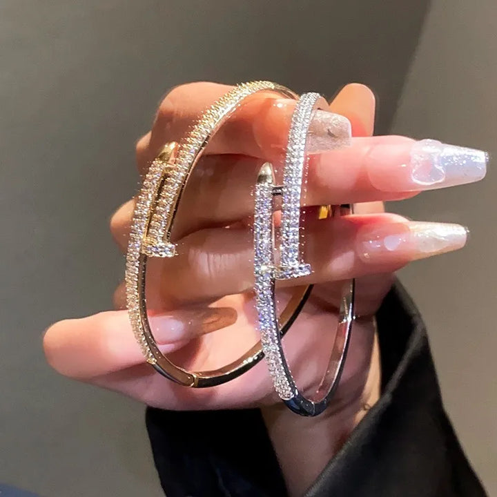 Zircon Nail Design Bracelet | Elegant and Sparkling-Silver-State of Style