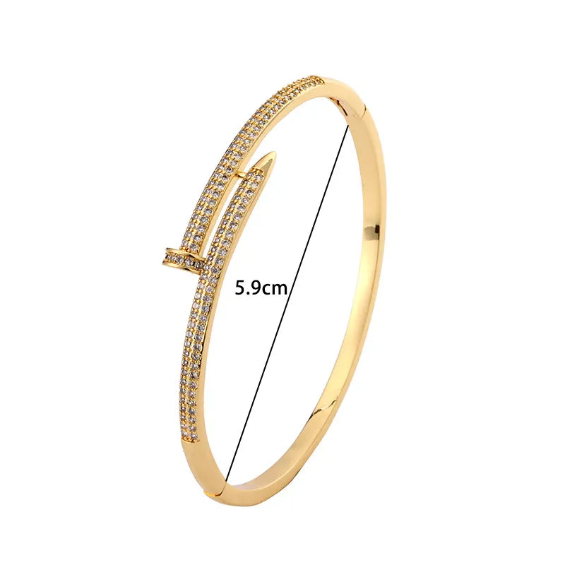 Zircon Nail Design Bracelet | Elegant and Sparkling-Silver-State of Style