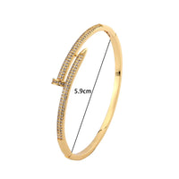 Zircon Nail Design Bracelet | Elegant and Sparkling-Silver-State of Style