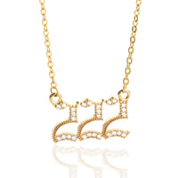 Zirconia Angel Numbers Necklace - Seraphina-Gold-222-State of Style