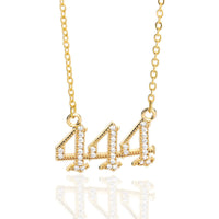 Zirconia Angel Numbers Necklace - Seraphina-Gold-444-State of Style