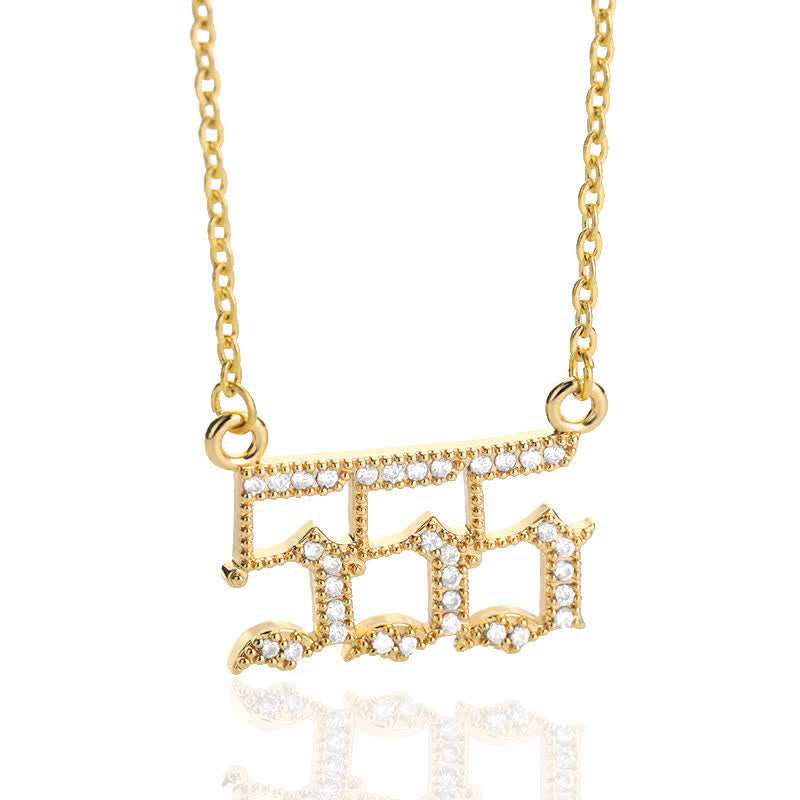 Zirconia Angel Numbers Necklace - Seraphina-Gold-555-State of Style