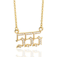 Zirconia Angel Numbers Necklace - Seraphina-Gold-555-State of Style