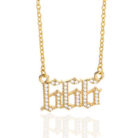 Zirconia Angel Numbers Necklace - Seraphina-Gold-666-State of Style