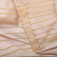 Zirconia Angel Numbers Necklace - Seraphina-Gold-777-State of Style