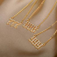 Zirconia Angel Numbers Necklace - Seraphina-Gold-777-State of Style