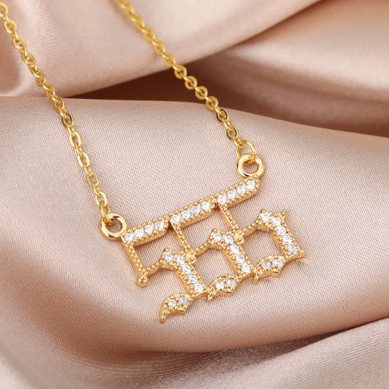 Zirconia Angel Numbers Necklace - Seraphina-Gold-777-State of Style