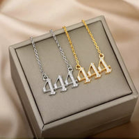 Zirconia Angel Numbers Necklace - Seraphina-Gold-777-State of Style