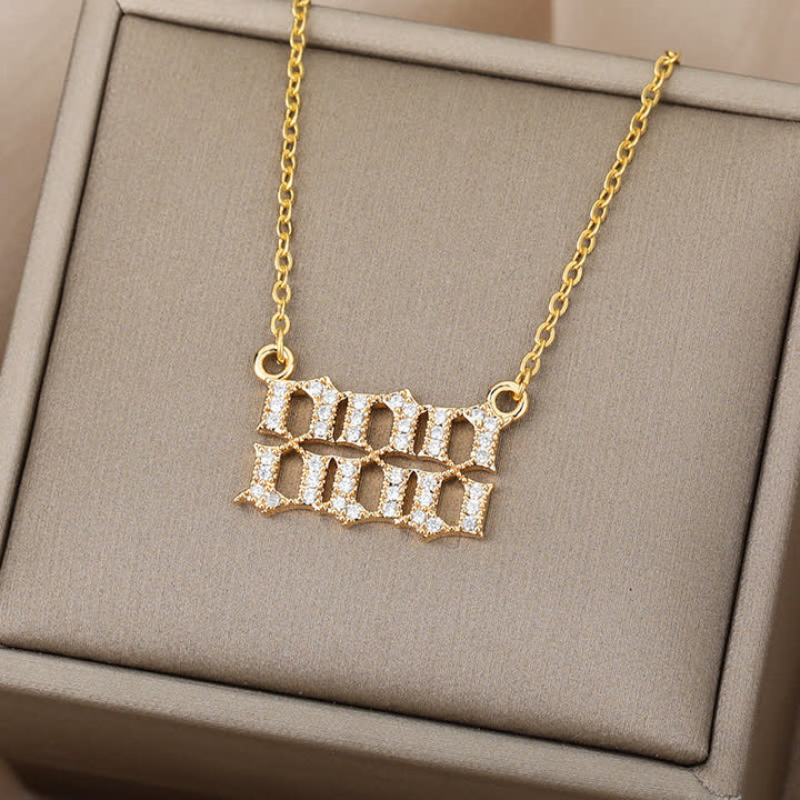 Zirconia Angel Numbers Necklace - Seraphina-Gold-777-State of Style