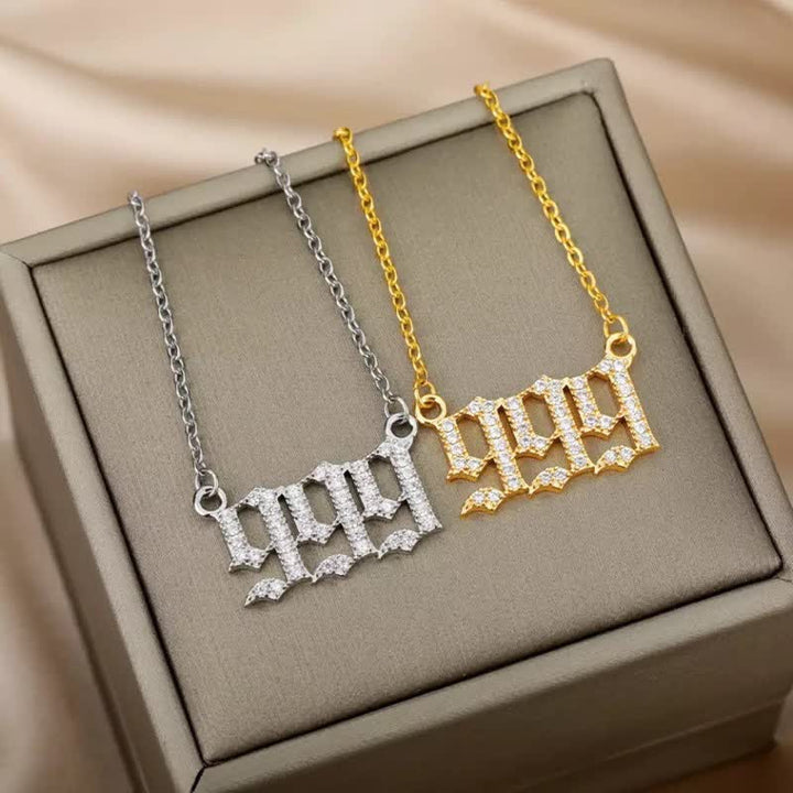 Zirconia Angel Numbers Necklace - Seraphina-Gold-777-State of Style