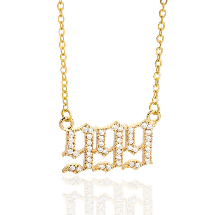 Zirconia Angel Numbers Necklace - Seraphina-Gold-999-State of Style
